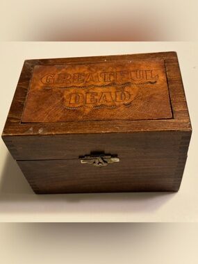“Greatful” Grateful Dead Rock Band Vintage Hand Made Wooden Trinket Box